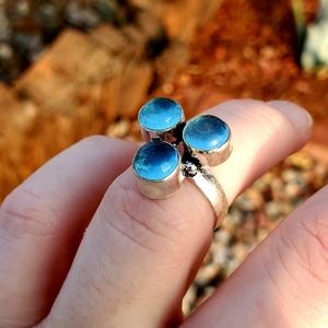 **$15 Sale** New Dichroic Glass 925 Silver Ring.